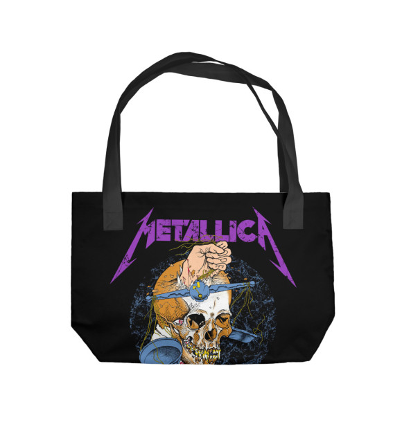 Пляжная сумка с изображением Metallica Damaged Justice цвета 