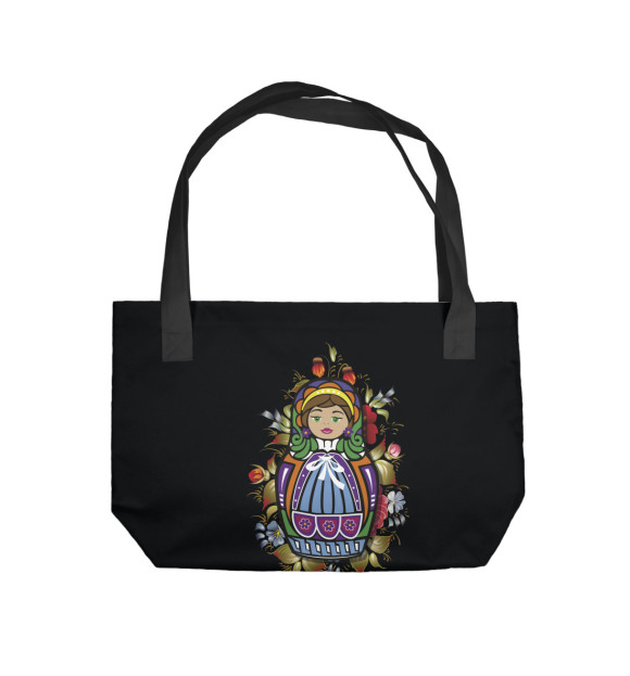 Пляжная сумка с изображением Матрешка цвета 