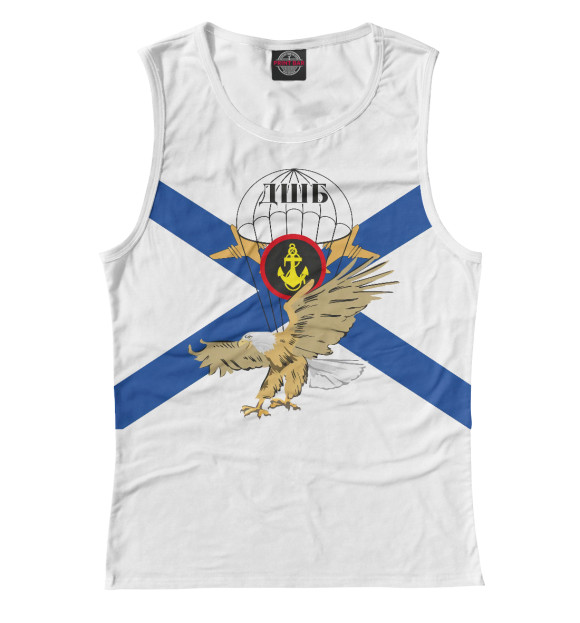 Женская майка с притом ДШБ цвета Белый Женская майка с изображением ДШБ цвета Белый