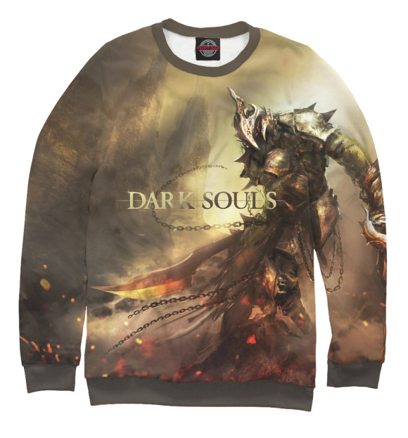 Мужской свитшот с изображением Dark Souls цвета Белый