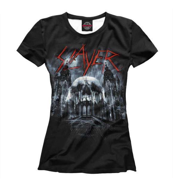 Женская футболка с изображением Slayer цвета Белый