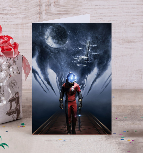 Открытка с притом Prey цвета Белый Открытка с изображением Prey цвета Белый