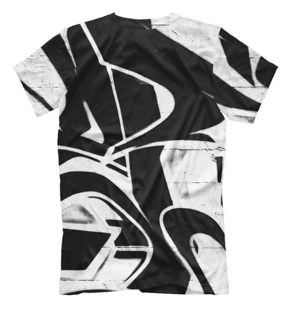Мужская футболка с изображением Чёрно-белое граффити цвета Белый