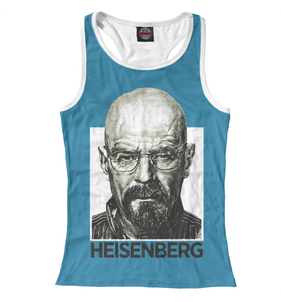 Женская майка-борцовка с изображением Heisenberg цвета Белый