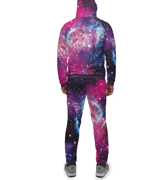 Мужской спортивный костюм с изображением Космос цвета Белый