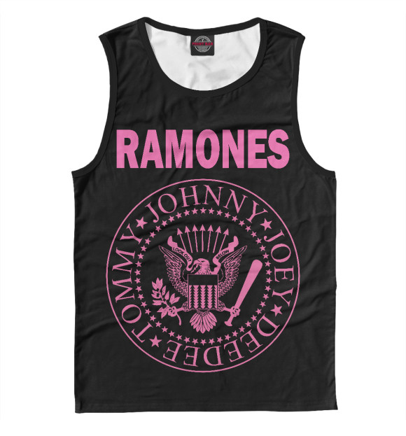 Мужская майка с изображением RAMONES PINK цвета Белый