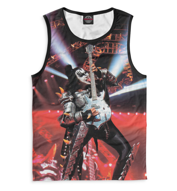 Мужская майка с изображением KISS цвета Белый