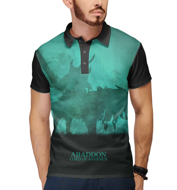 Мужское поло с изображением Abbadon цвета Белый