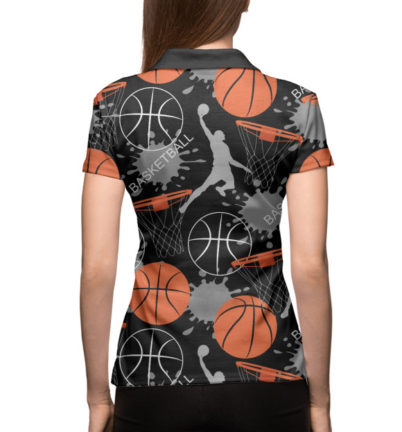Женское поло с изображением Basketball цвета Белый