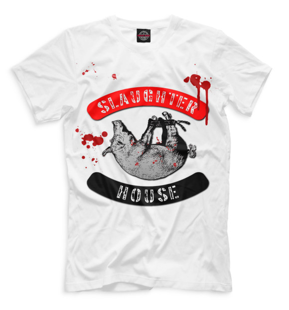 Мужская футболка с изображением Slaughterhouse цвета Белый