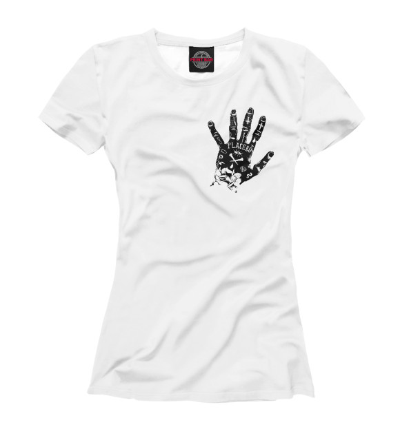 Футболка для девочек с изображением Placebo hand black цвета Белый