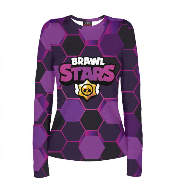 Женский лонгслив с изображением Brawl Stars цвета Белый