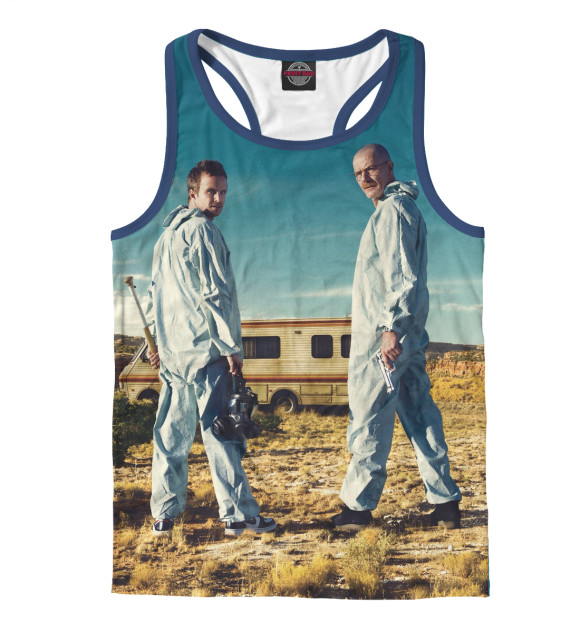 Мужская майка-борцовка с притом Breaking Bad цвета Белый Мужская майка-борцовка с изображением Breaking Bad цвета Белый