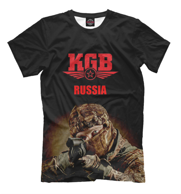 Мужская футболка с изображением КГБ цвета Черный