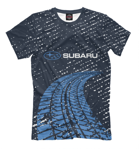 Мужская футболка с изображением Subaru / Субару цвета Белый