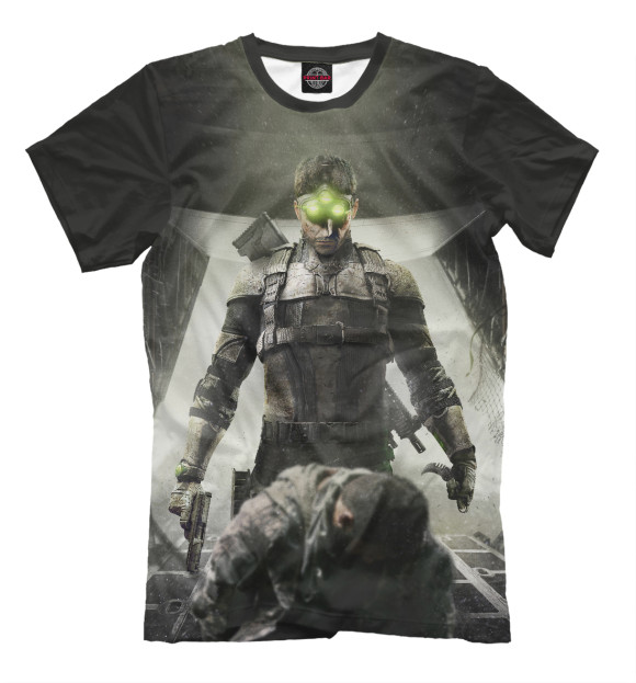 Мужская футболка с изображением Splinter Cell: Blacklist — Сэм Фишер цвета Молочно-белый
