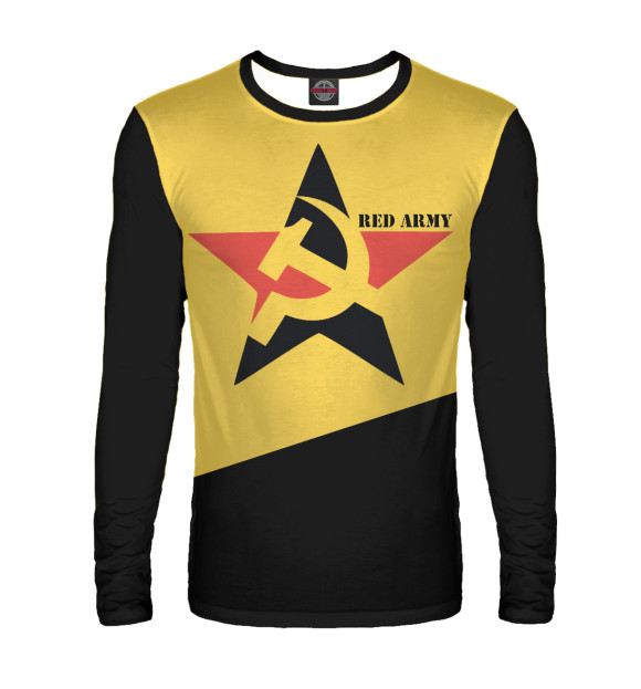 Мужской лонгслив с изображением Red Army цвета Белый