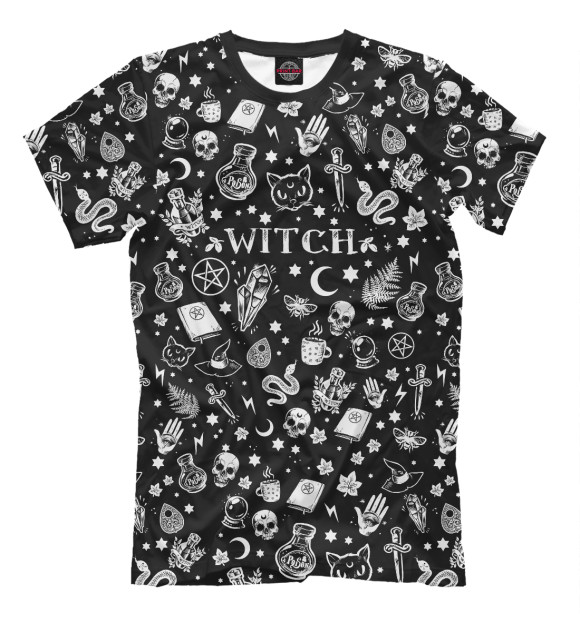 Футболка для мальчиков с изображением Witch цвета Черный