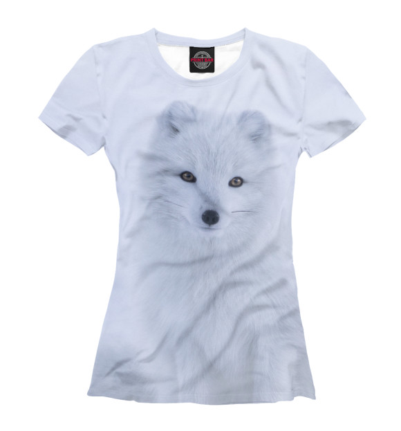 Женская футболка с изображением Песец цвета Белый