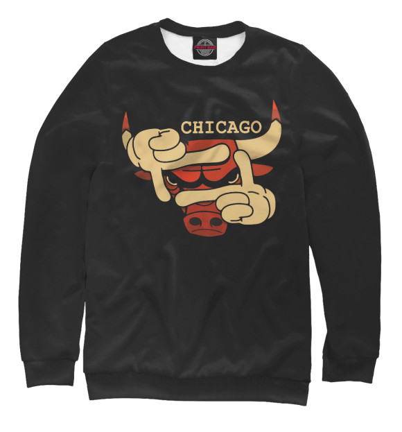Свитшот для девочек с изображением Чикаго Буллз цвета Белый