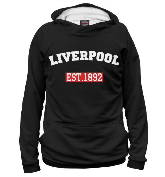 Худи для мальчика с изображением FC  Liverpool Est.1892 цвета Белый