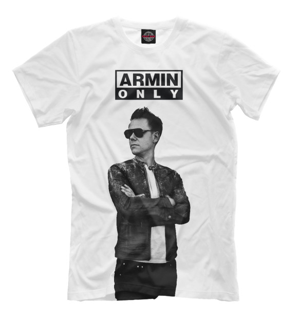 Мужская футболка с изображением Armin Only цвета Молочно-белый