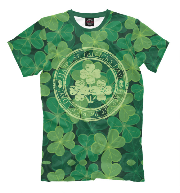 Мужская футболка с изображением Ireland, Happy St. Patrick's Day цвета Серый