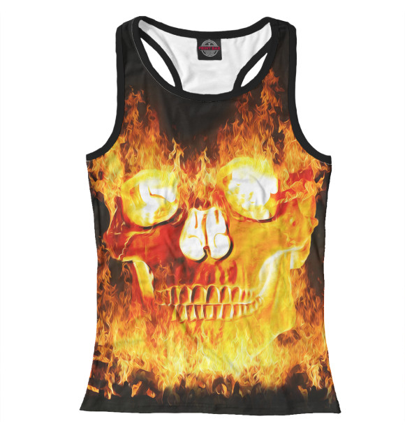 Женская майка-борцовка с изображением Skull цвета Белый