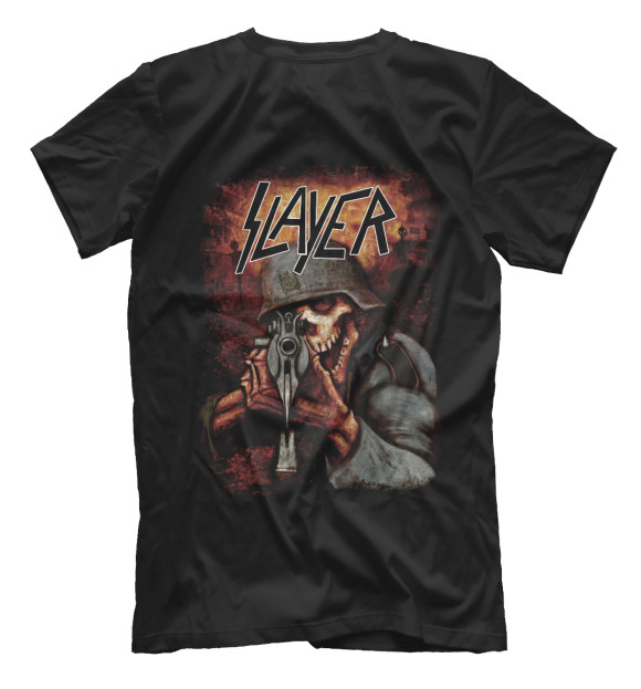 Мужская футболка с притом Slayer цвета Белый Мужская футболка с изображением Slayer цвета Белый