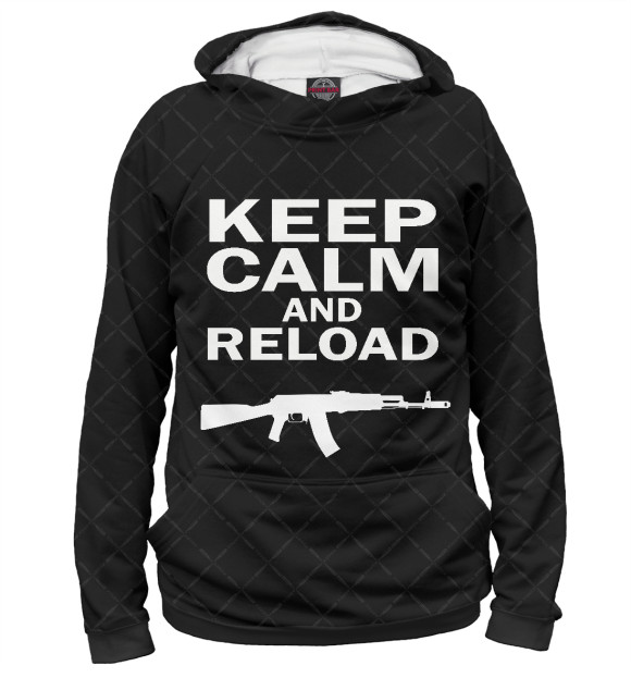 Худи для девочки с изображением Keep calm and reload цвета Белый