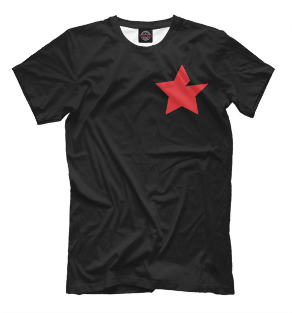 Мужская футболка с изображением Звезда цвета Черный