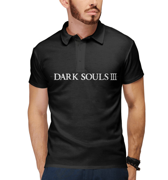 Мужское поло с изображением Dark Souls 3 цвета Белый