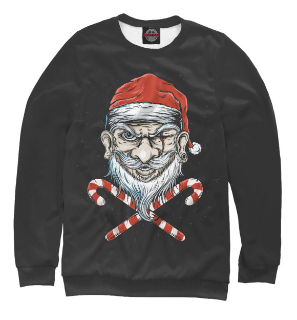 Свитшот для мальчиков с изображением Bad Santa цвета Белый