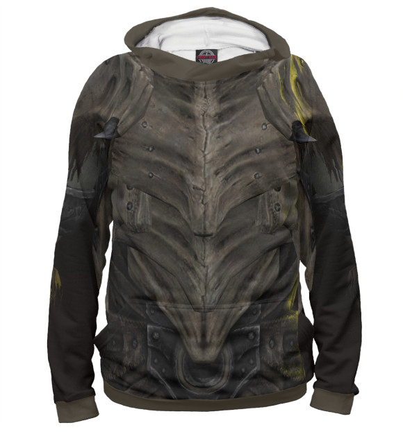 Мужское худи с изображением DragonBone Armor цвета Белый