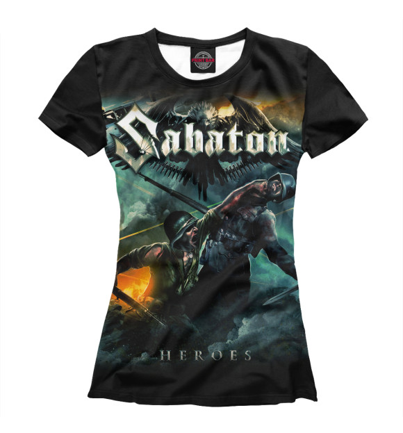 Футболка для девочек с изображением Sabaton цвета Белый
