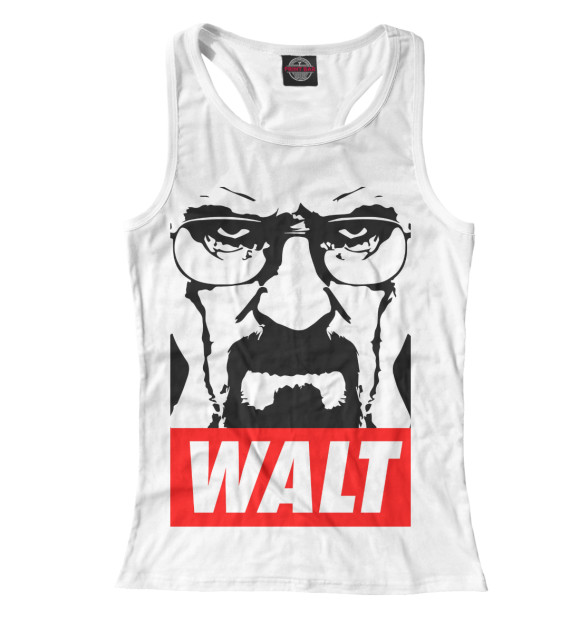 Женская майка-борцовка с изображением Walt цвета Белый