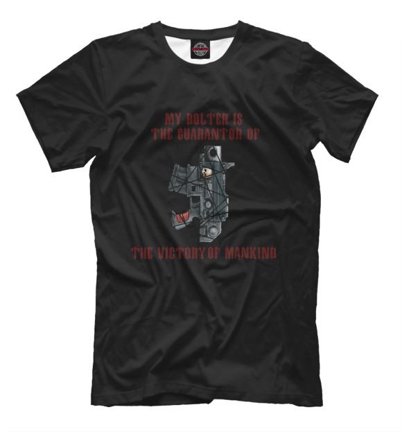 Футболка для мальчиков с изображением My bolter is the guarantor of the victory of mankind цвета Черный