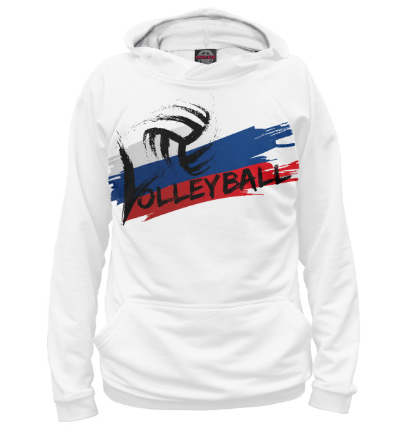 Женское худи с изображением Волейбол цвета Белый