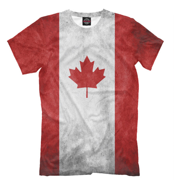 Мужская футболка с изображением Флаг Канады цвета Молочно-белый