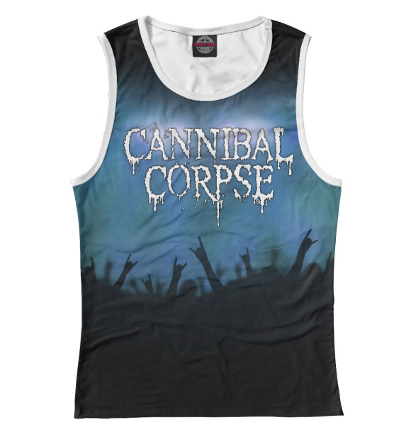 Майка для девочки с изображением Cannibal Corpse цвета Белый