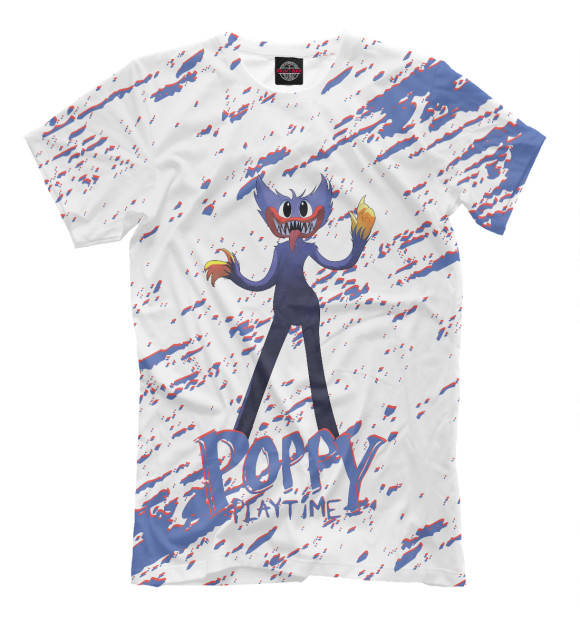 Футболка для мальчиков с изображением Poppy Playtime цвета Белый
