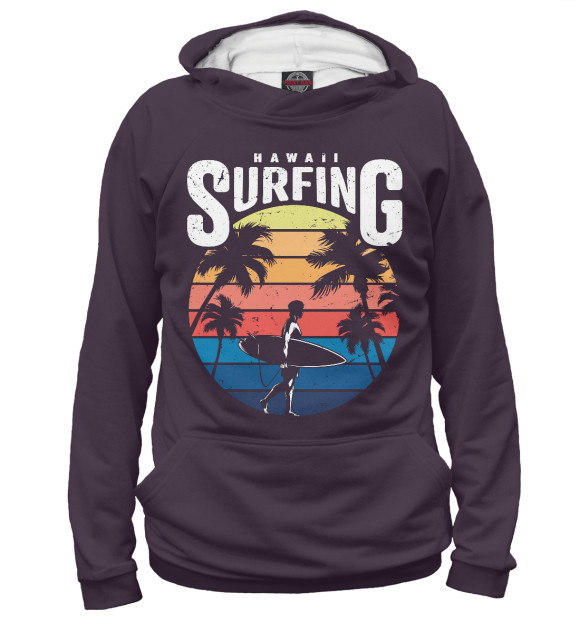 Худи для мальчика с изображением Surfing цвета Белый
