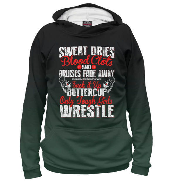 Мужское худи с изображением Wrestle цвета Белый