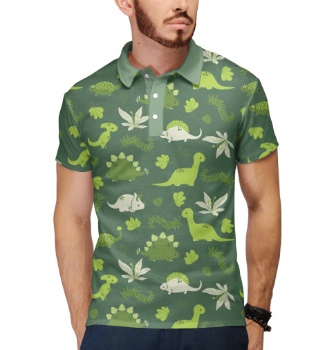 

Поло Print Bar, Белый, Динозавры