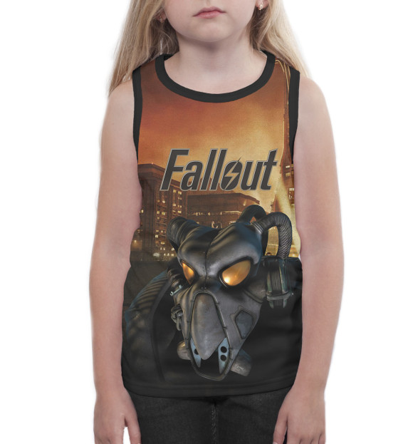 Майка для девочки с изображением Fallout цвета Белый