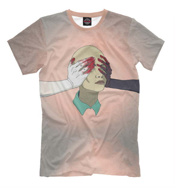 Мужская футболка с изображением Psychedelic цвета Молочно-белый