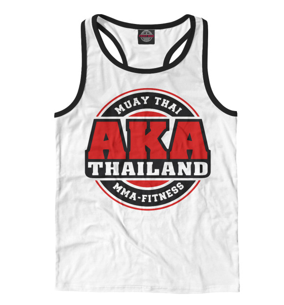 Мужская майка-борцовка с изображением AKA Thailand цвета Белый