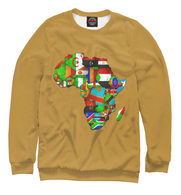 Мужской свитшот с изображением Африка цвета Белый
