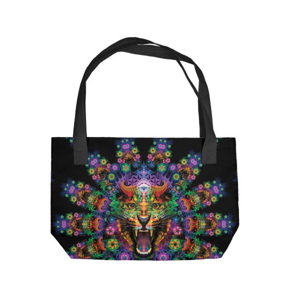 Пляжная сумка с притом LeoPsy цвета  Пляжная сумка с изображением LeoPsy цвета