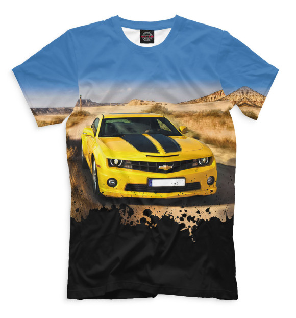 Мужская футболка с изображением Chevrolet Camaro цвета Молочно-белый